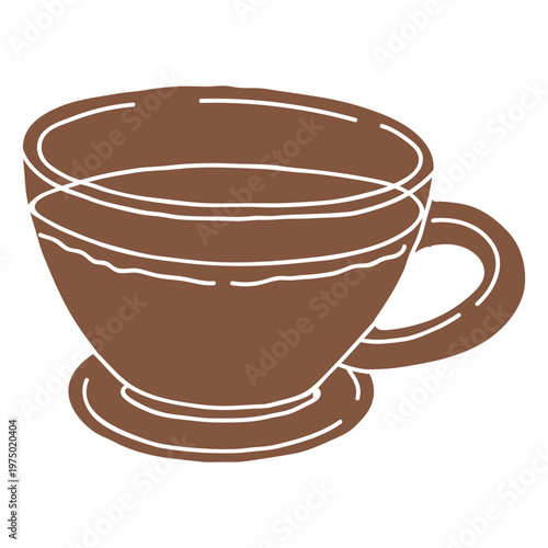 Brown glass coffee cup