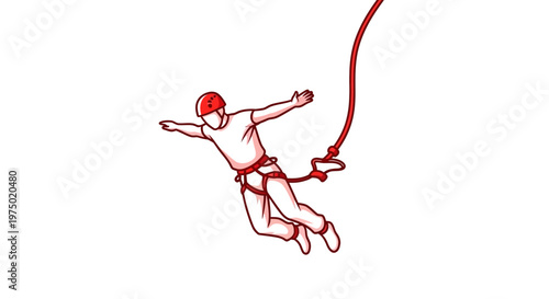 Extreme Thrill Seeker Embraces The Rush Of Bungee Jumping Adventure