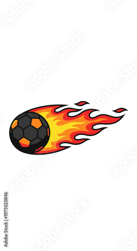 Fiery Football Bursting Through With Intense Speed