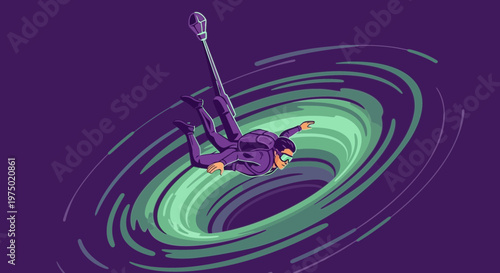 Fearless Adventurer Plunges Into Vortex of Unknown Discoveries