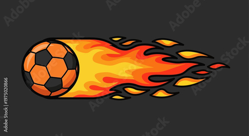 Fiery Football Streak Graphic Motion Ball Ignited Speed