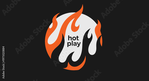 Fiery Hot Play Symbol Energetic Graphic Design
