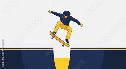 Fearless Skateboarder Leaping Over A Gap With Dynamic Energy And Style