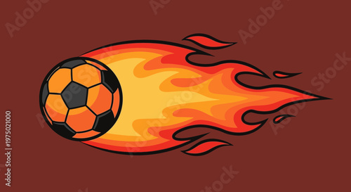 Fiery Soccer Ball Blaze Motion Dynamic Speed And Action