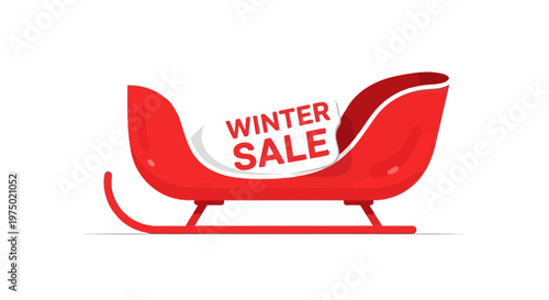 Festive Red Sleigh Advertising Winter Sale Savings And Holiday Promotions