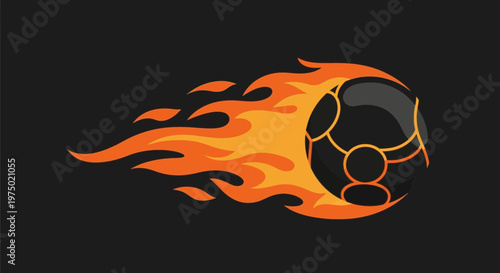 Fiery Soccer Ball Ignites The Game On A Dark Background