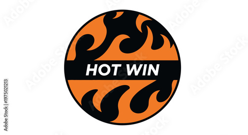 Fiery Success Emblem Hot Win Logo Design