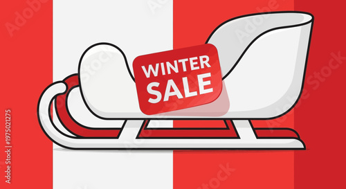 Festive Sleigh Carrying Winter Sale Announcement
