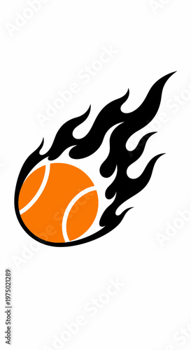 Fiery Tennis Ball Blaze Dynamic Sport Icon Dynamic Motion Graphic