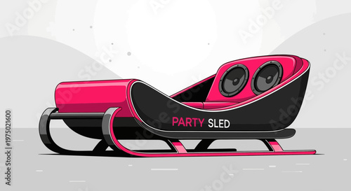 Futuristic Pink Sleigh With Built-in Sound System Ready For Festivities