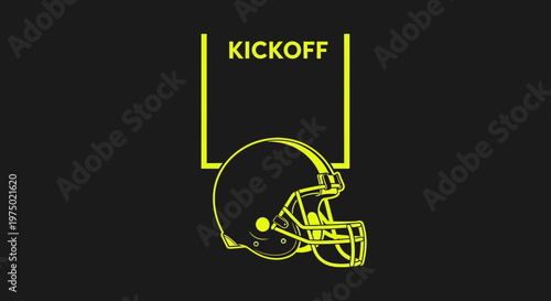 Football Kickoff Helmet Sports Graphic Design Template