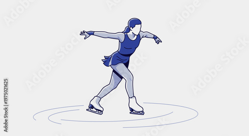 Figure Skating Athlete Performing Graceful Moves on Ice