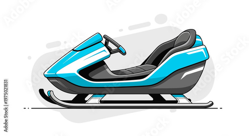 Futuristic Snowmobile Ride Sleek Design Blue And Grey Adventure