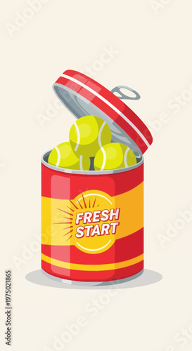 Fresh Start Tennis Balls In A Can Concept