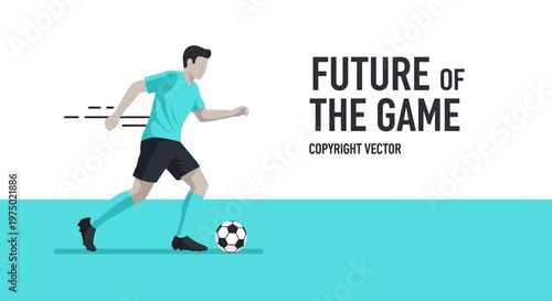 Futuristic Soccer Player Kicking Ball Dynamic Motion Art