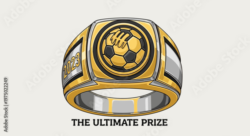 Golden Championship Football Ring Symbolizing Victory And Achievement