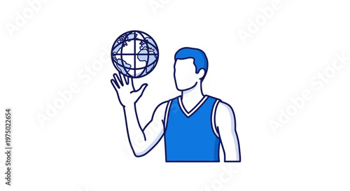Global Sport Athlete Balancing Earth On Finger