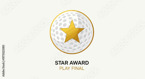 Golden Star Golf Award Icon For Champion Play