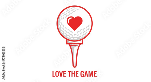 Golf Ball Heart Logo Design Love For The Game