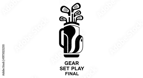 Golf Gear Icon With Clubs In A Bag Ready For A Round