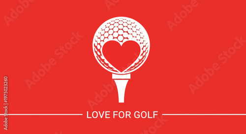 Golf Ball Heart Tee Graphic Design With Bold Typography