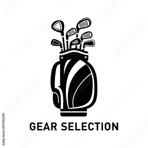 Golf Gear Selection Emblem For Athletic Pursuits Minimalist Design