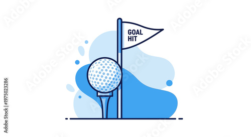 Golf Goal Achieved Iconic Ball Flag Celebration Winning Moment Triumph Victory