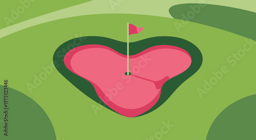 Golf Heart Shaped Bunker Symbolizing Love For The Game