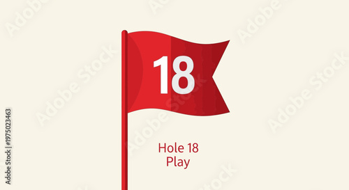 Golf Hole Eighteen Flag Marking The Final Play
