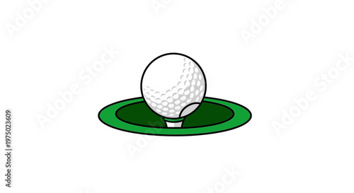 Golf Ball Ready For A Tee Off On A White Background