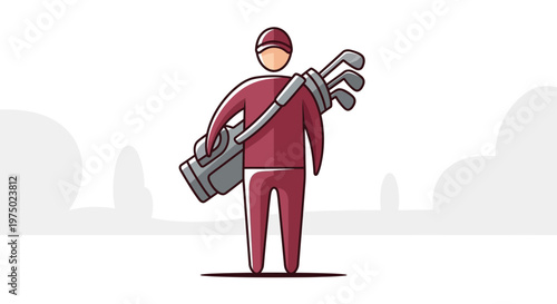 Golfer Carrying Bag Ready To Play Sport