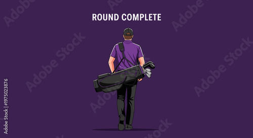 Golfer Completes A Round Of Golf Walking Away With His Bag