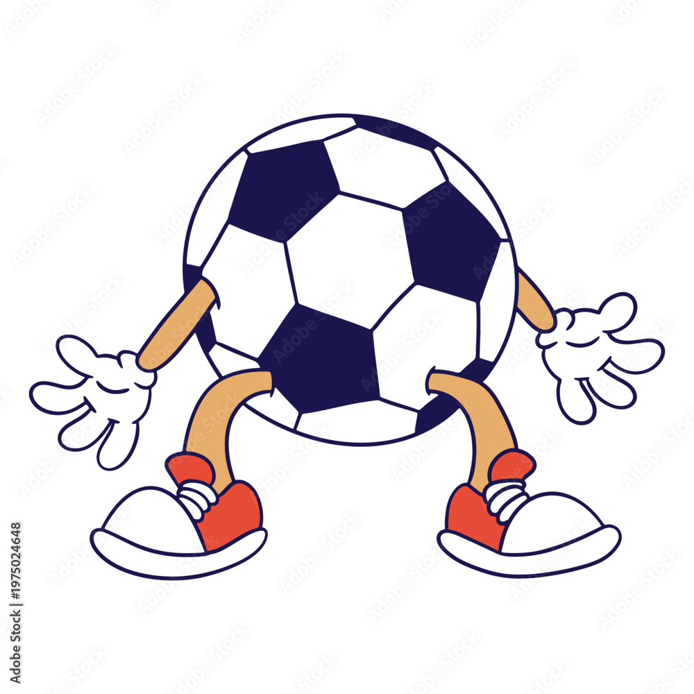 Obraz premium Soccer ball with its legs outstretched