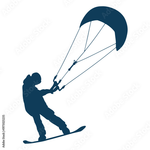 Silhouette of a person parasailing