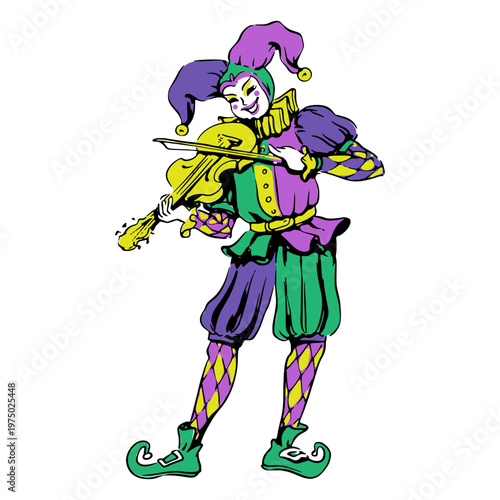Jester playing a violin