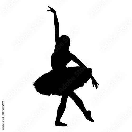 Ballet dancer position silhouette woman