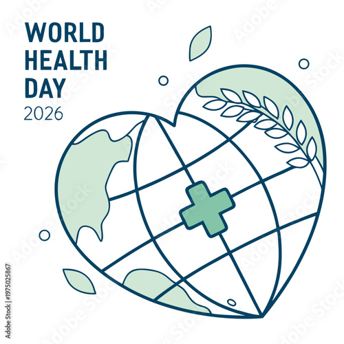 Global healthcare concept with earth globe medical symbol vector illustration