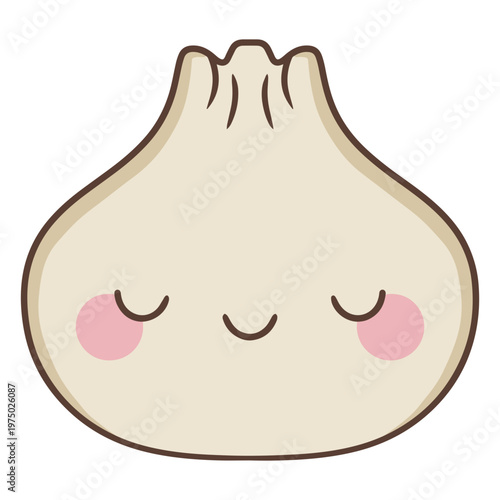 Cute dumpling icon eyes closed
