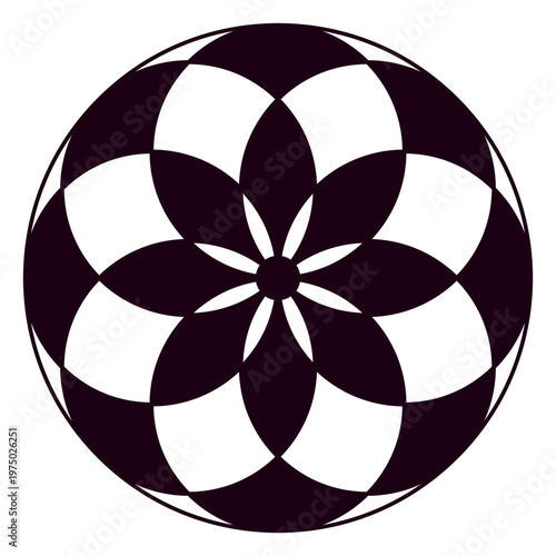 Purple flower of life symbol