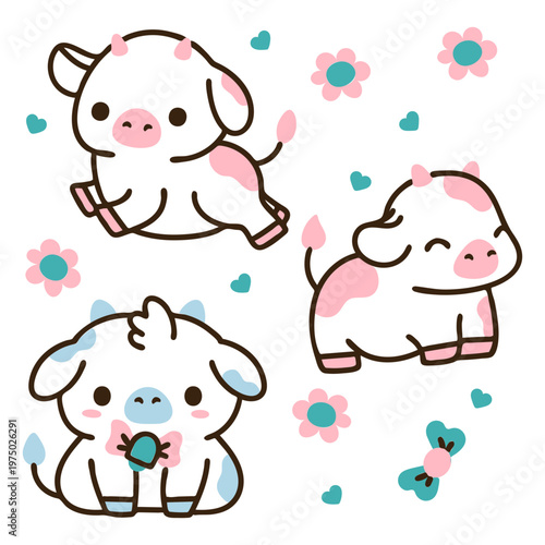 Kawaii cows png