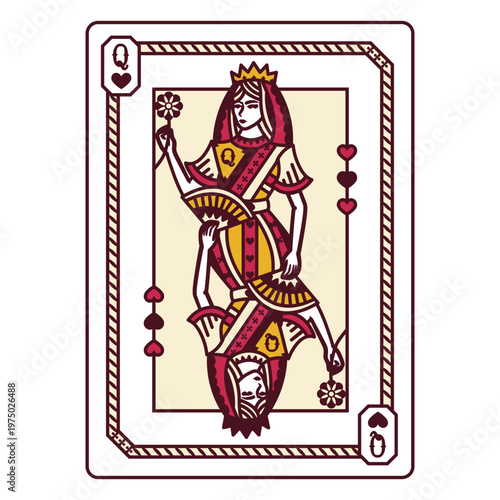 The queen of hearts playing card