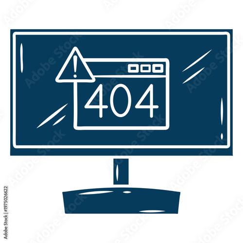 404 error icon on a computer screen