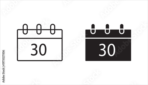 Calendar and clock icon set,  Schedule, appointment