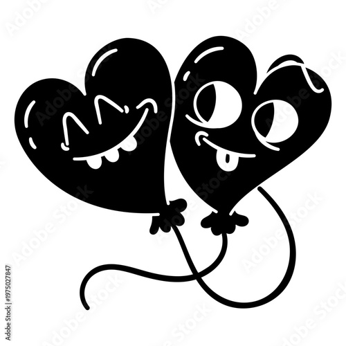 Heart balloons in love