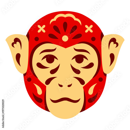 Monkey with a red mask