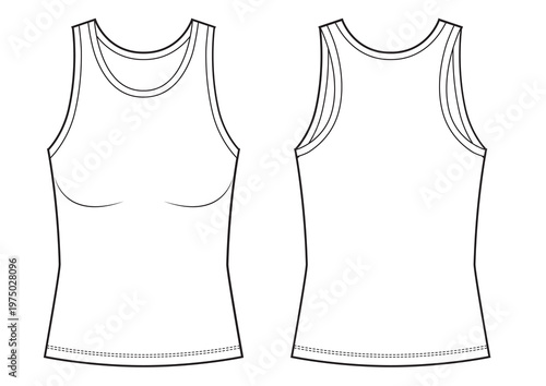 Tank top tight fit fashion sketch