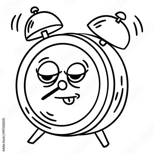 Funny cartoon alarm clock illustration