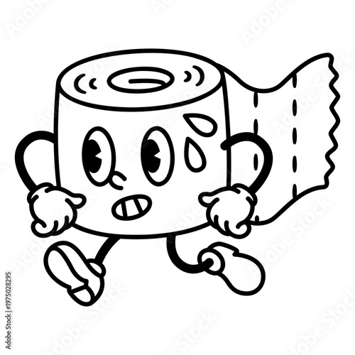 Playful cartoon toilet paper character design