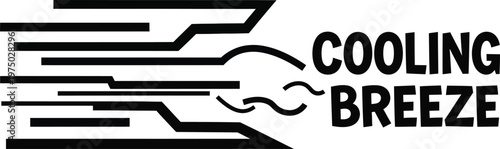 Cooling Breeze Graphic Logo - Fresh Air Flow and Refreshment Concept