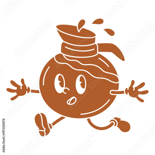 Cartoon orange jug running